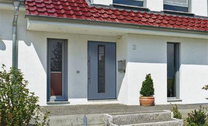 HÖRMANN Thermopro Haustür in grau mit Lichtausschnitt 